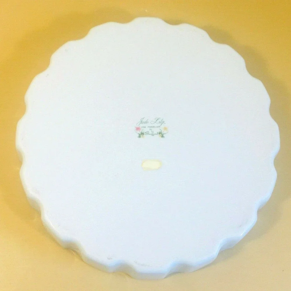 Vintage Jade Lily Fine Porcelain by Shafford Japan Quiche Pie Tart Dish